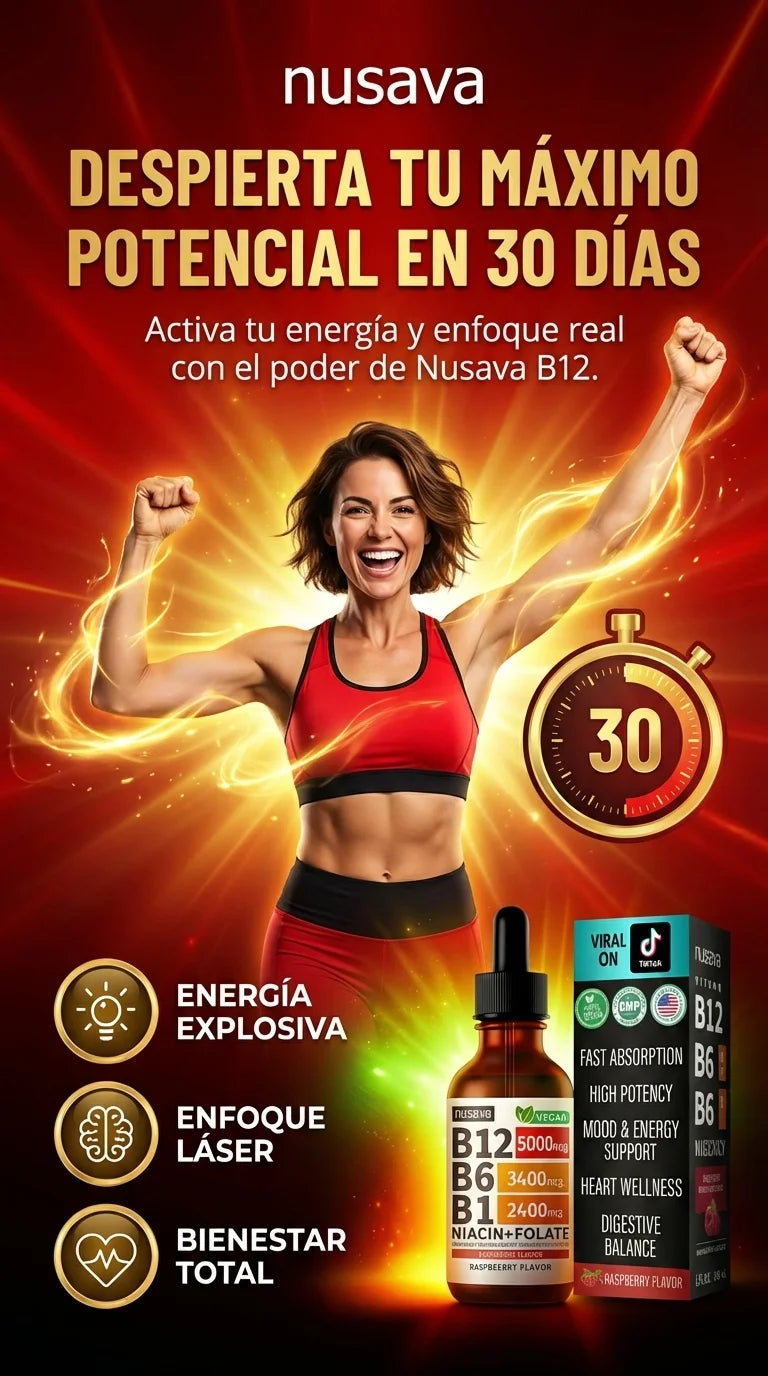 Gotas Vitamina B12 5 en 1 | Sabor Frambuesa 60ML