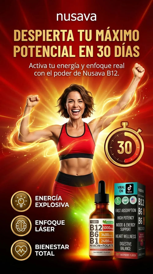 Gotas Vitamina B12 5 en 1 | Sabor Frambuesa 60ML